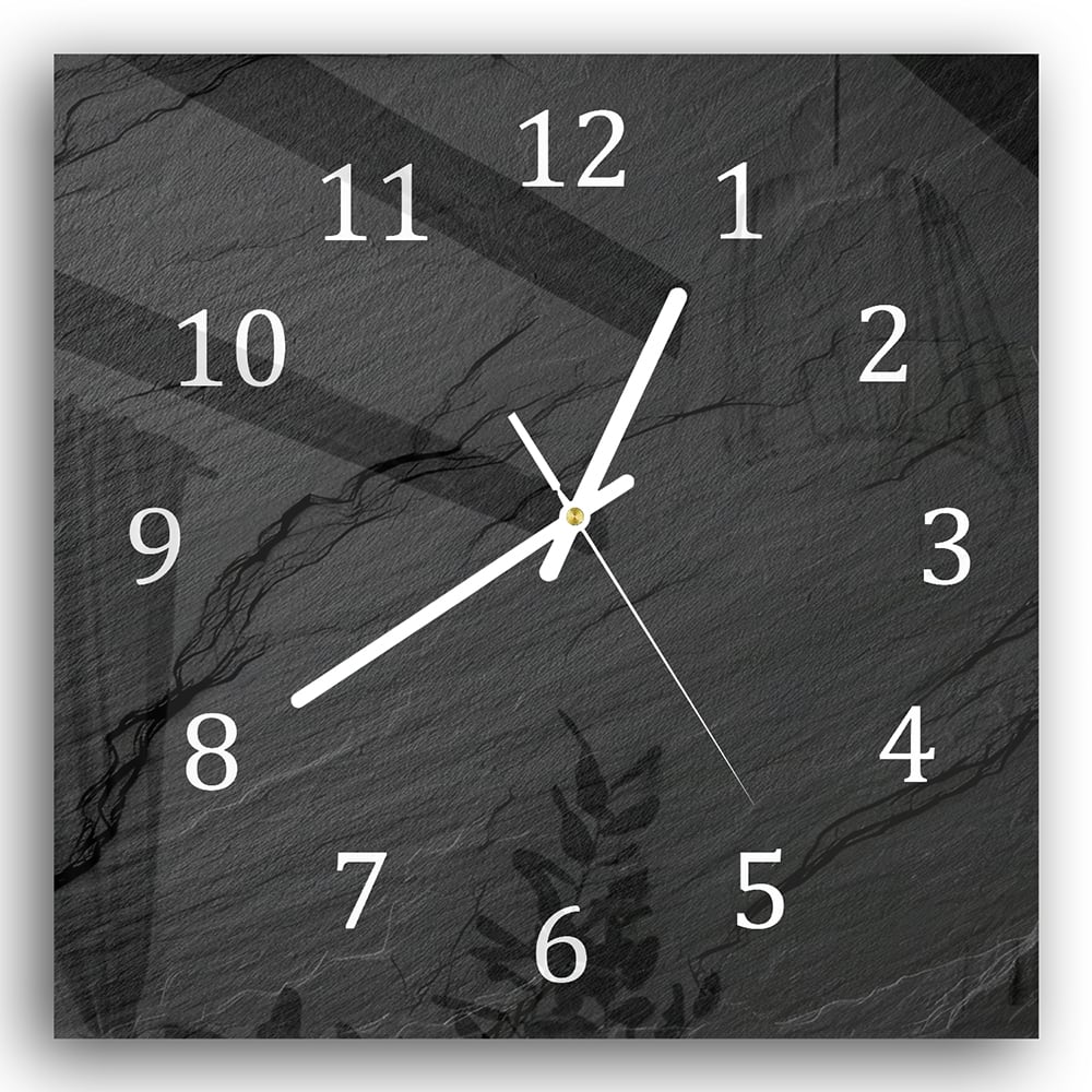 Wanduhr 30x30 - Schiefer Schwarz