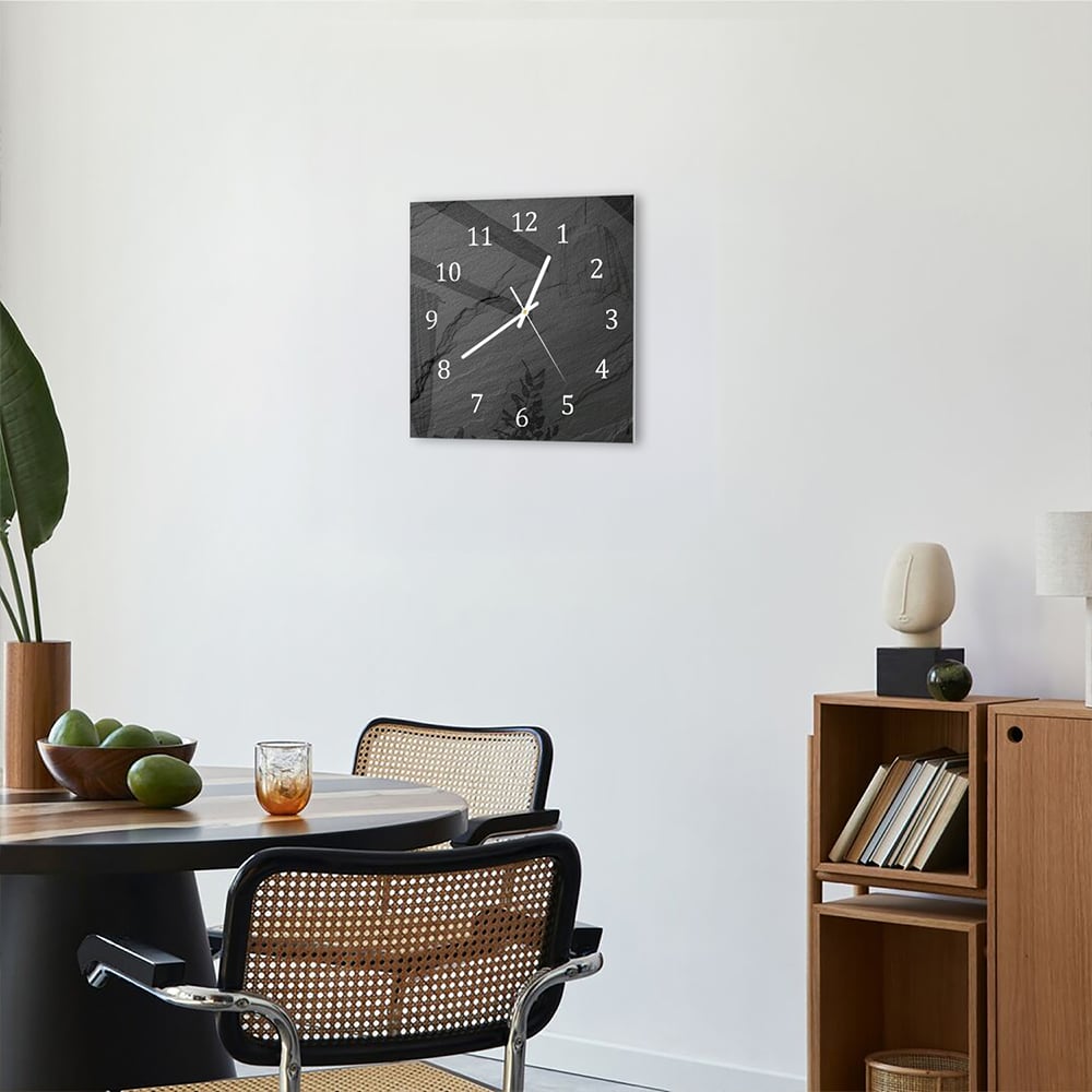 Wanduhr 30x30 - Schiefer Schwarz