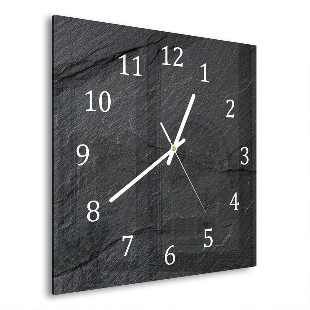 Wanduhr 30x30 - Schiefer-Textur