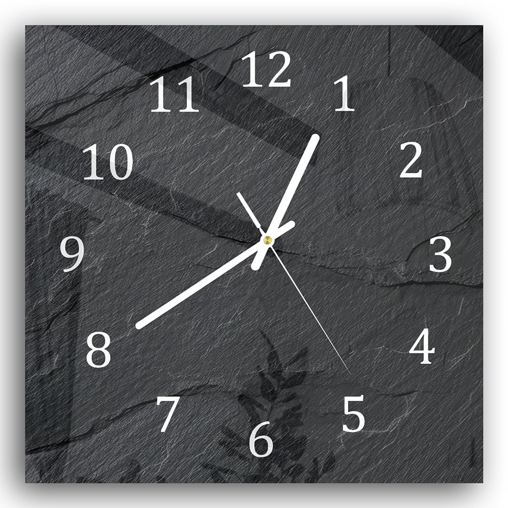 Wanduhr 30x30 - Schiefer-Textur
