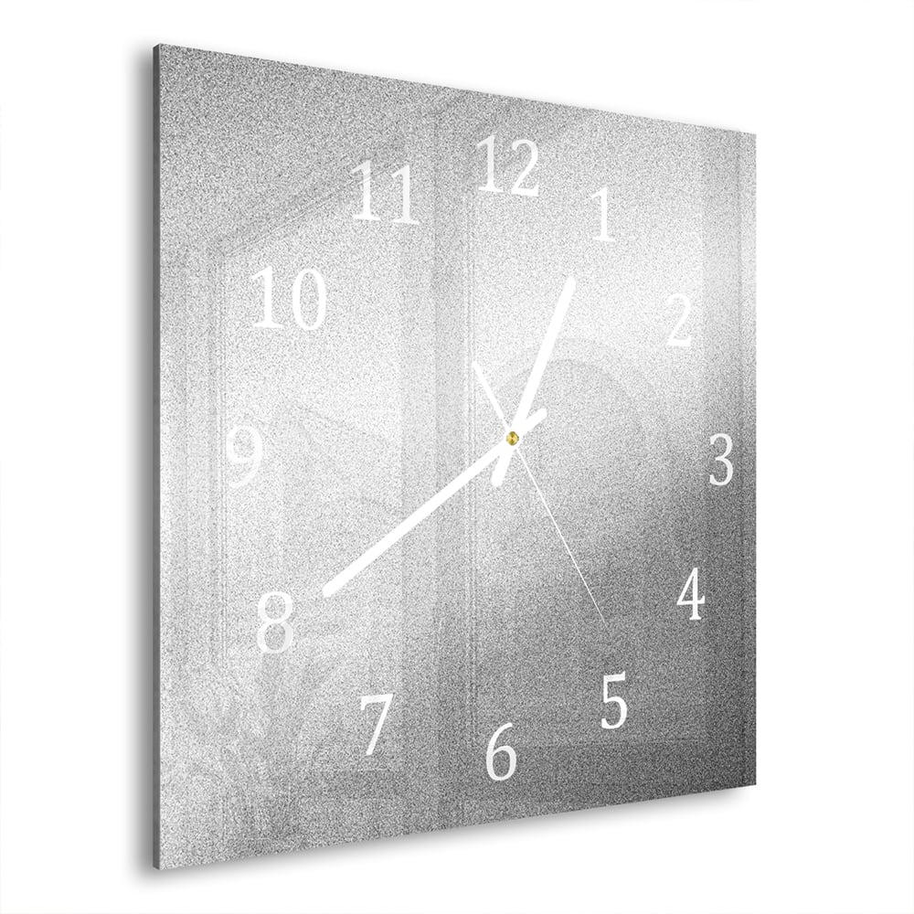 Wanduhr 30x30 - Silberne matte Textur