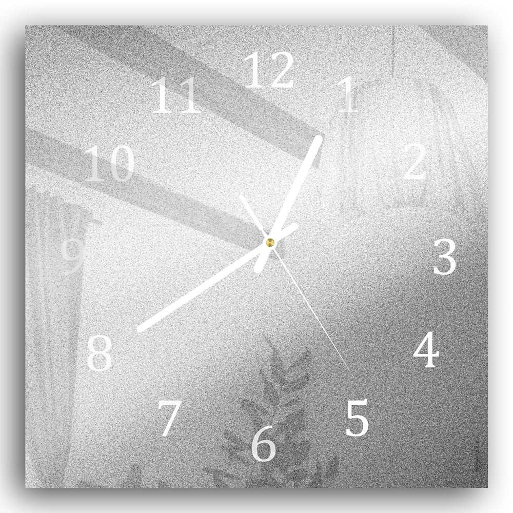 Wanduhr 30x30 - Silberne matte Textur