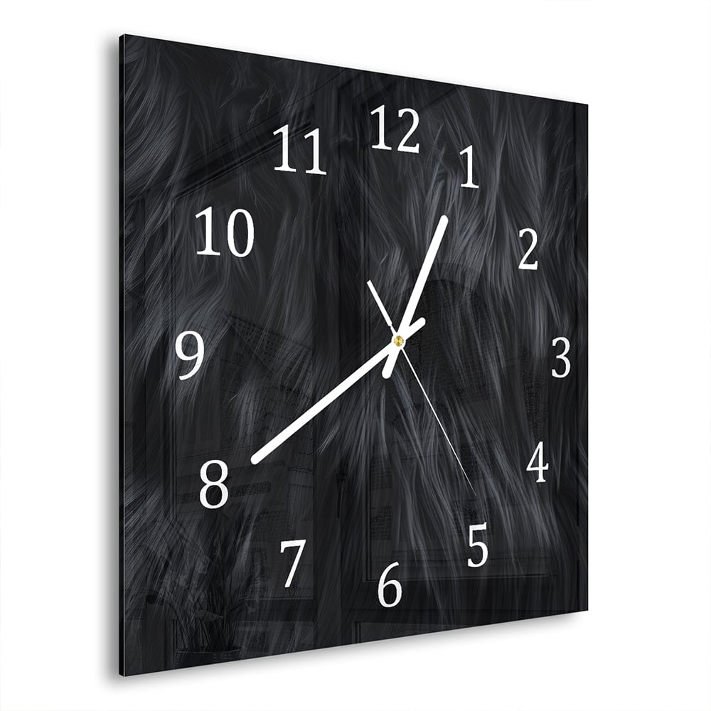 Wanduhr 30x30 - Schwarzes Fell