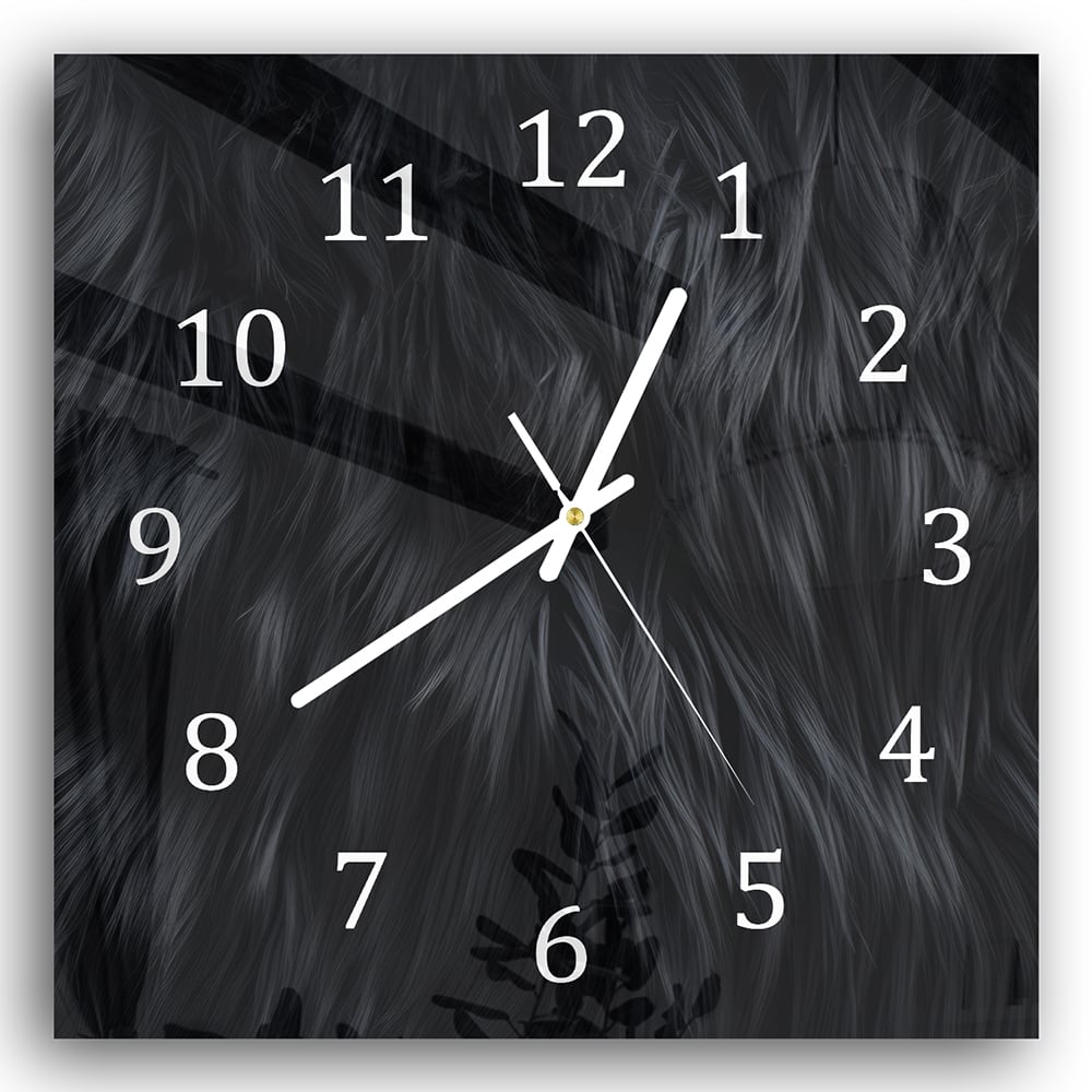 Wanduhr 30x30 - Schwarzes Fell