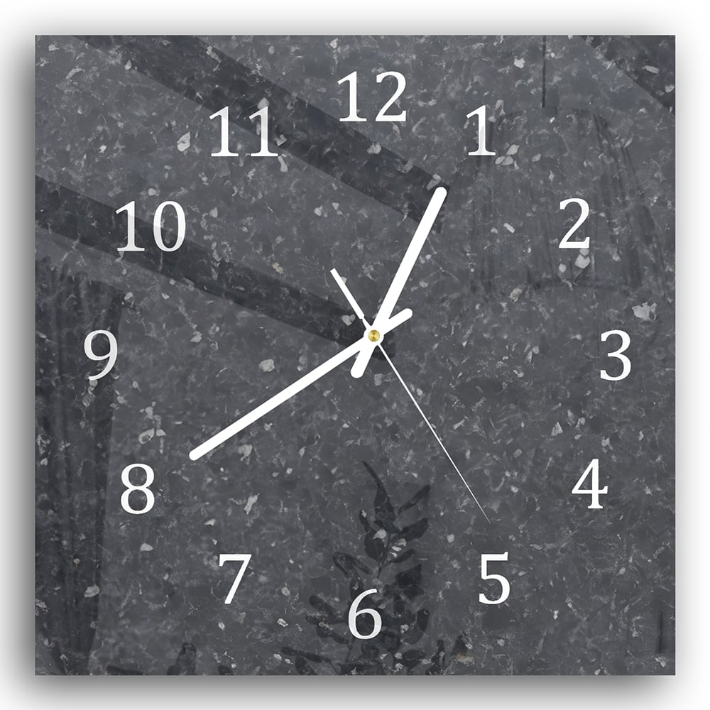 Wanduhr 30x30 - Schwarzer Granit