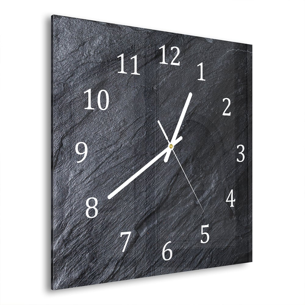 Wanduhr 30x30 - Schwarzer Schiefer