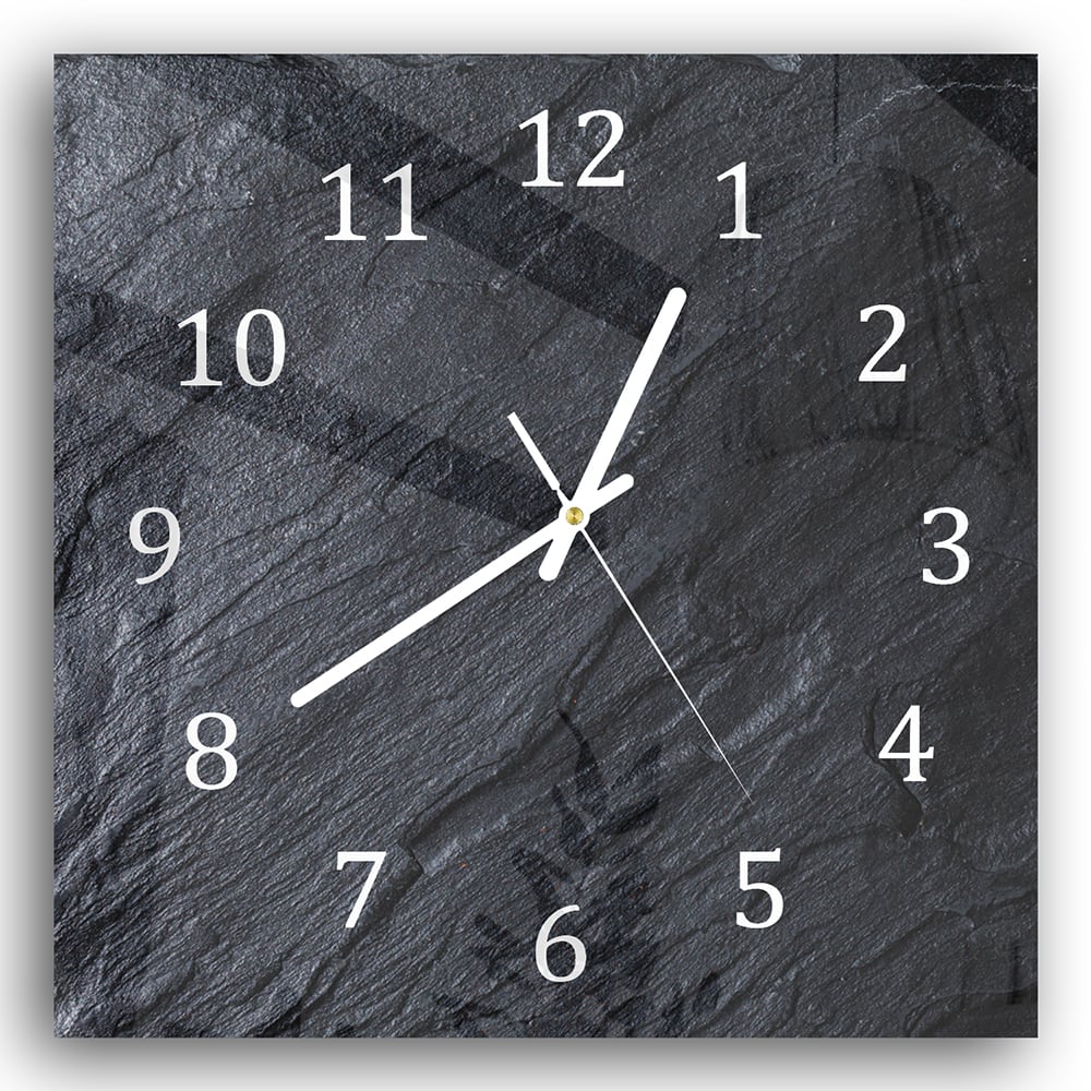 Wanduhr 30x30 - Schwarzer Schiefer