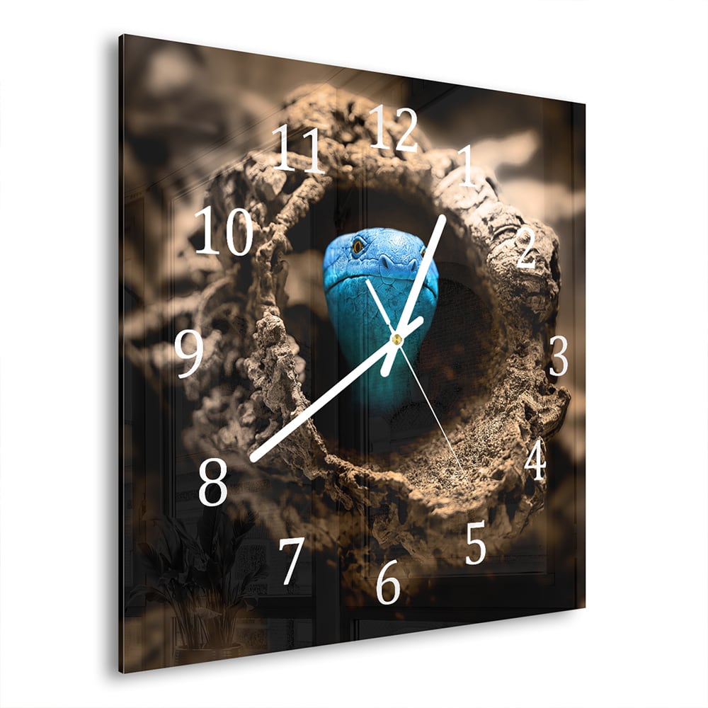 Wanduhr 30x30 - Verborgene Schlange