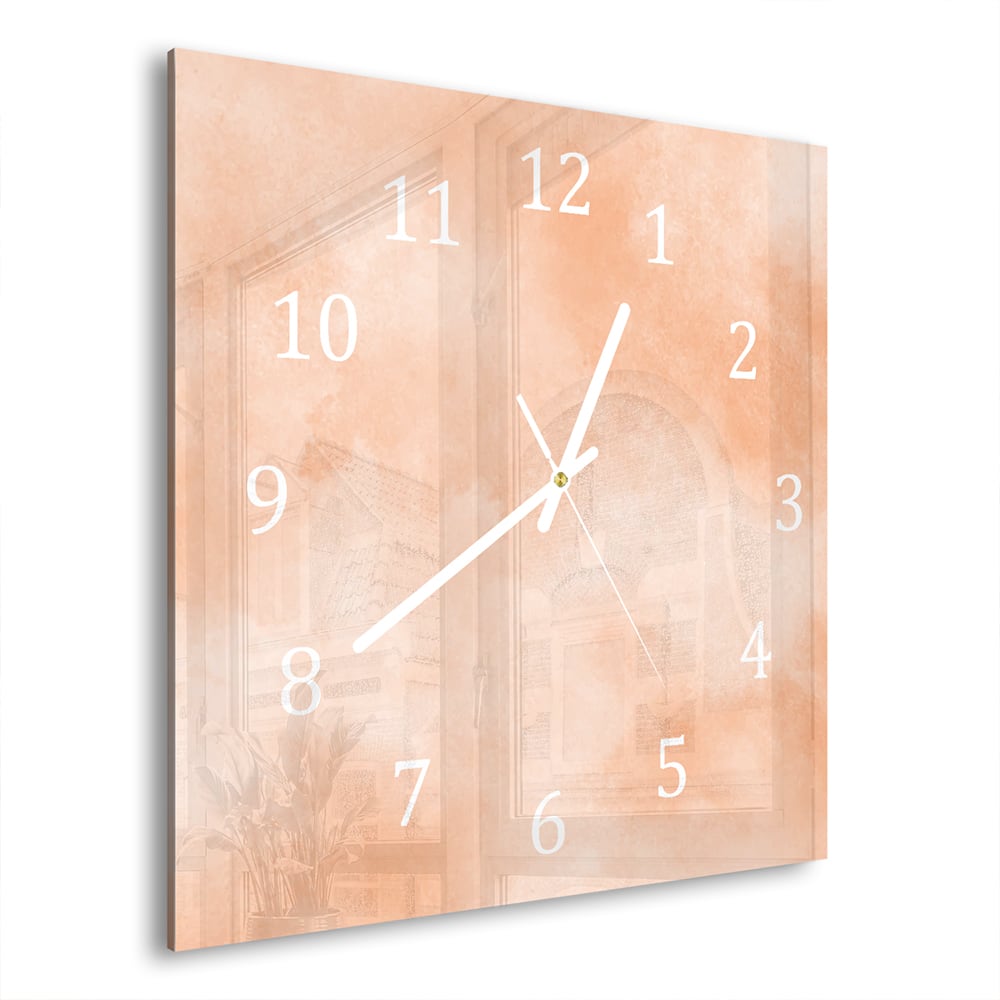 Wanduhr 30x30 - Abstrakte Aquarell-Textur