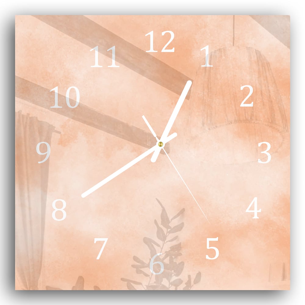 Wanduhr 30x30 - Abstrakte Aquarell-Textur