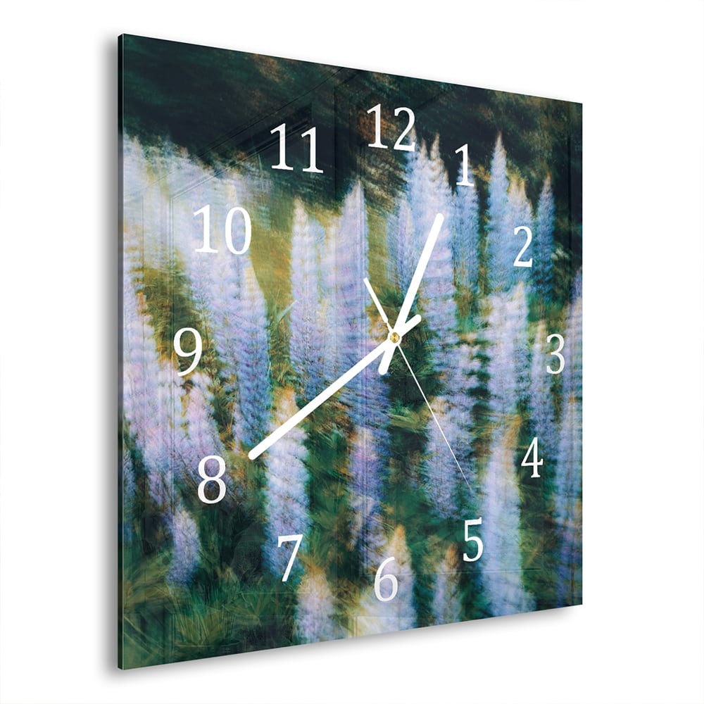 Wanduhr 30x30 - Träumerische Blumen