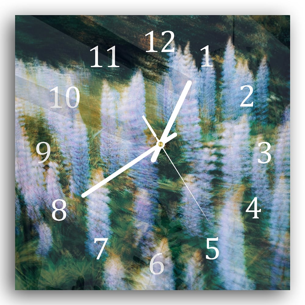 Wanduhr 30x30 - Träumerische Blumen