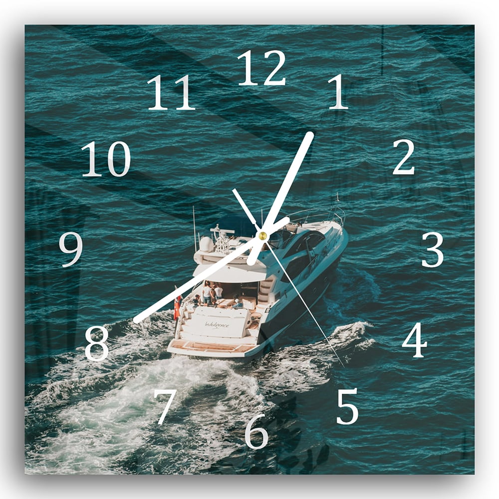 Wanduhr 30x30 - Jacht auf dem Wasser