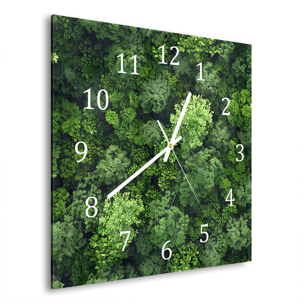 Wanduhr 30x30 - Wälder von oben