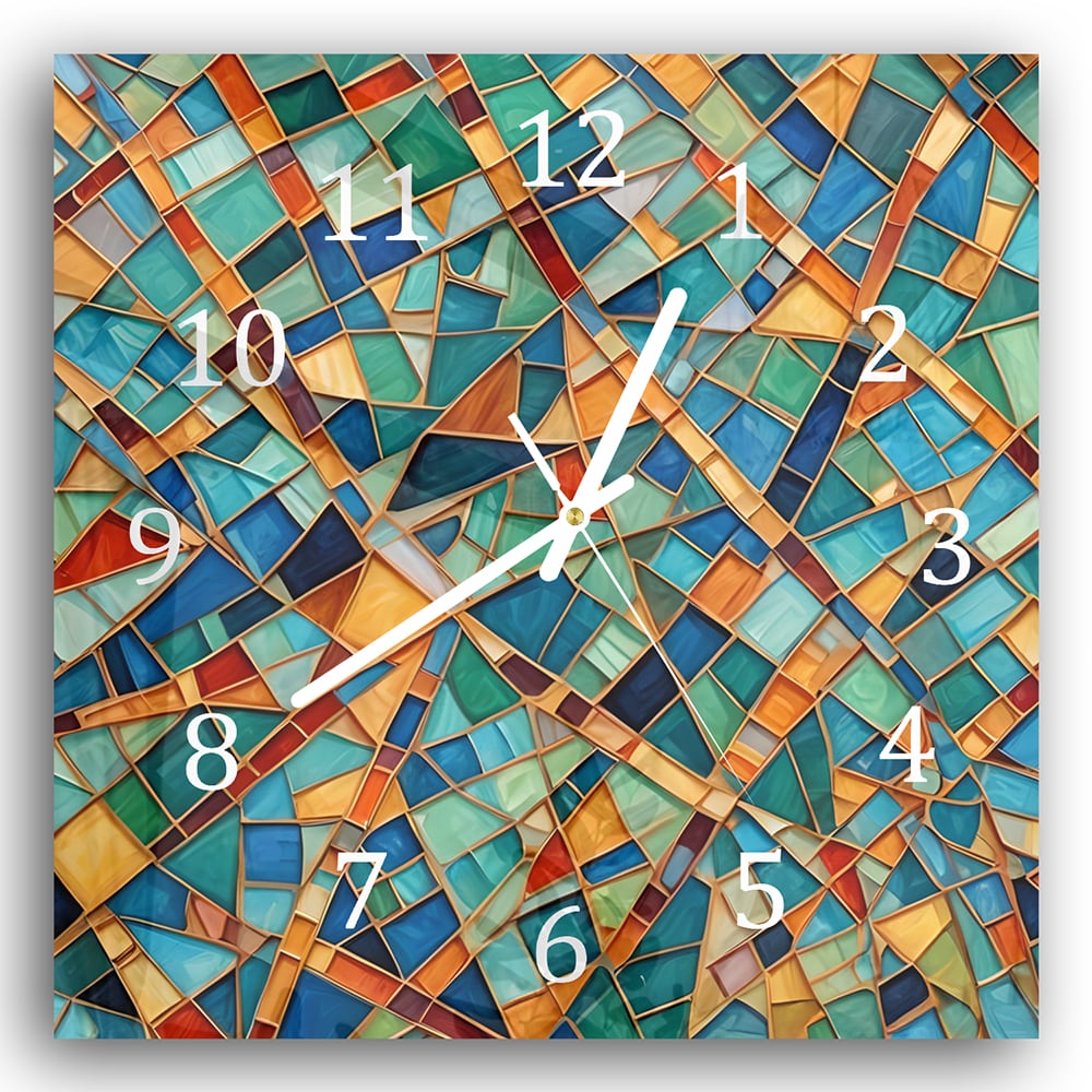 Wanduhr 30x30 - Mosaik-Textur