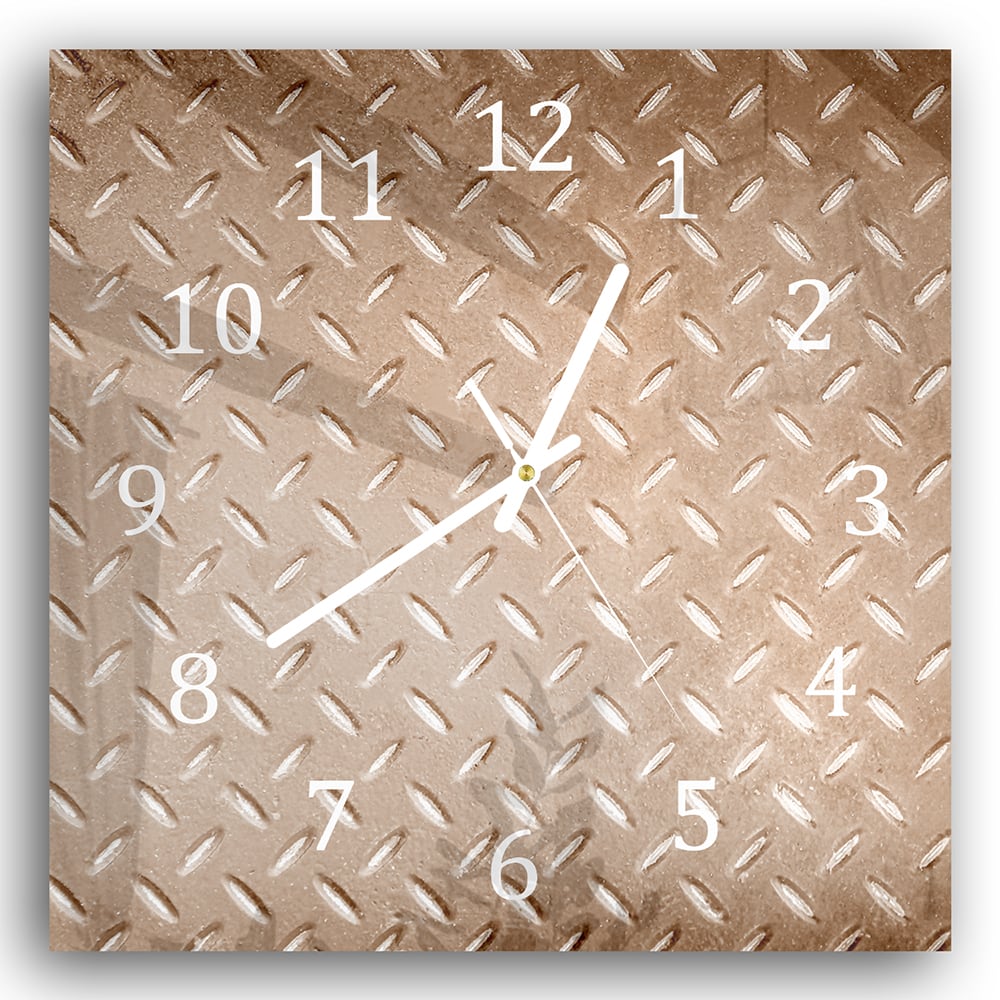 Wanduhr 30x30 - Rostige Riffelblech