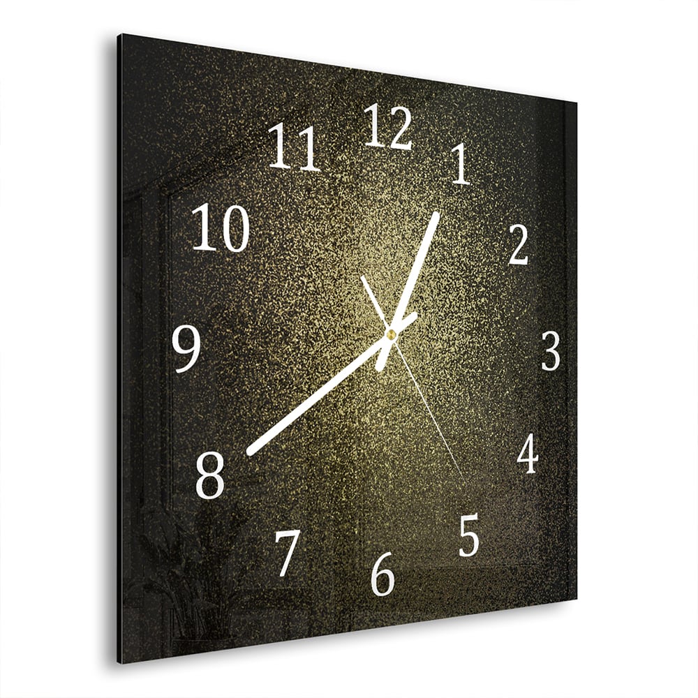 Wanduhr 30x30 - Subtiler Goldschimmer