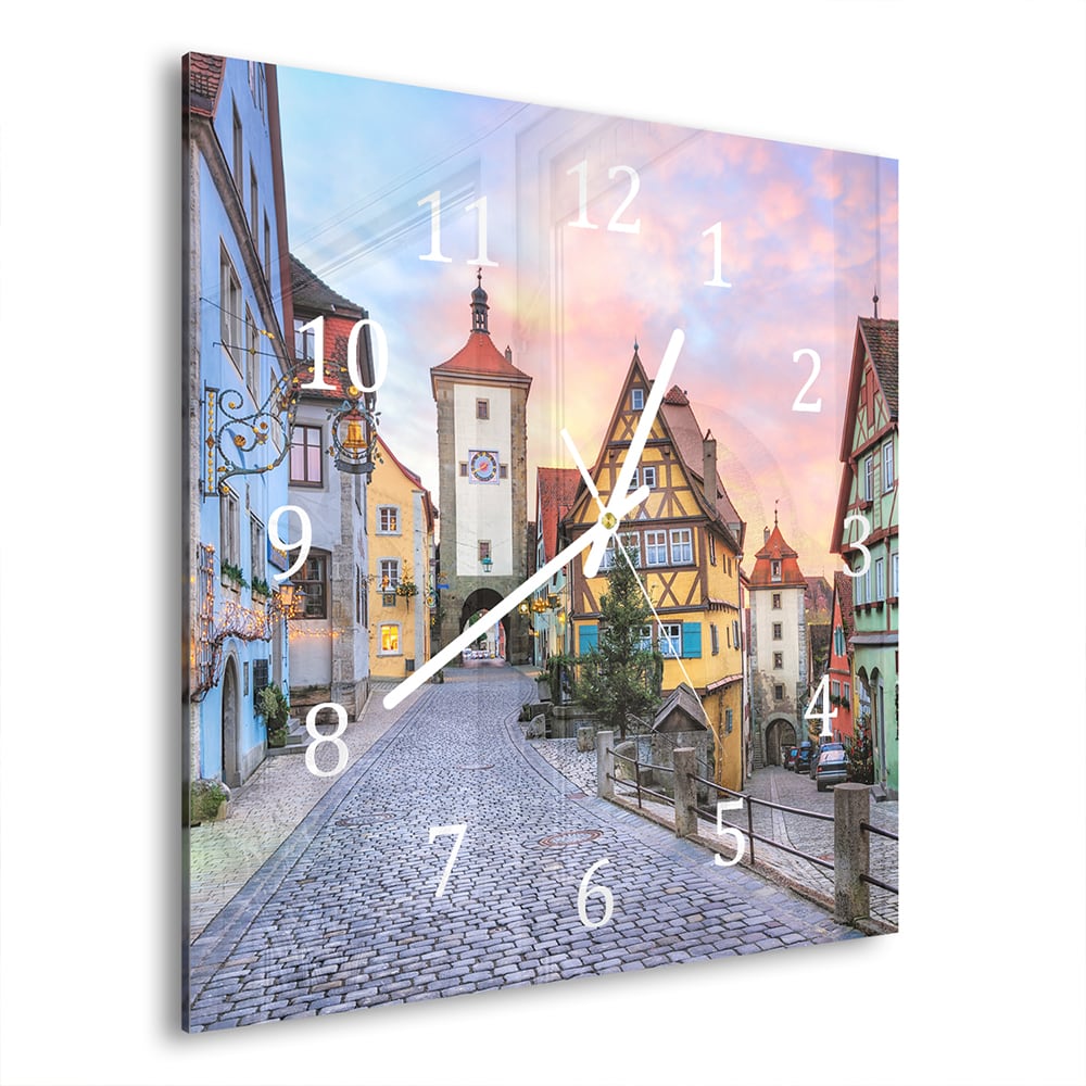 Wanduhr 30x30 - Rothenburg ob der Tauber