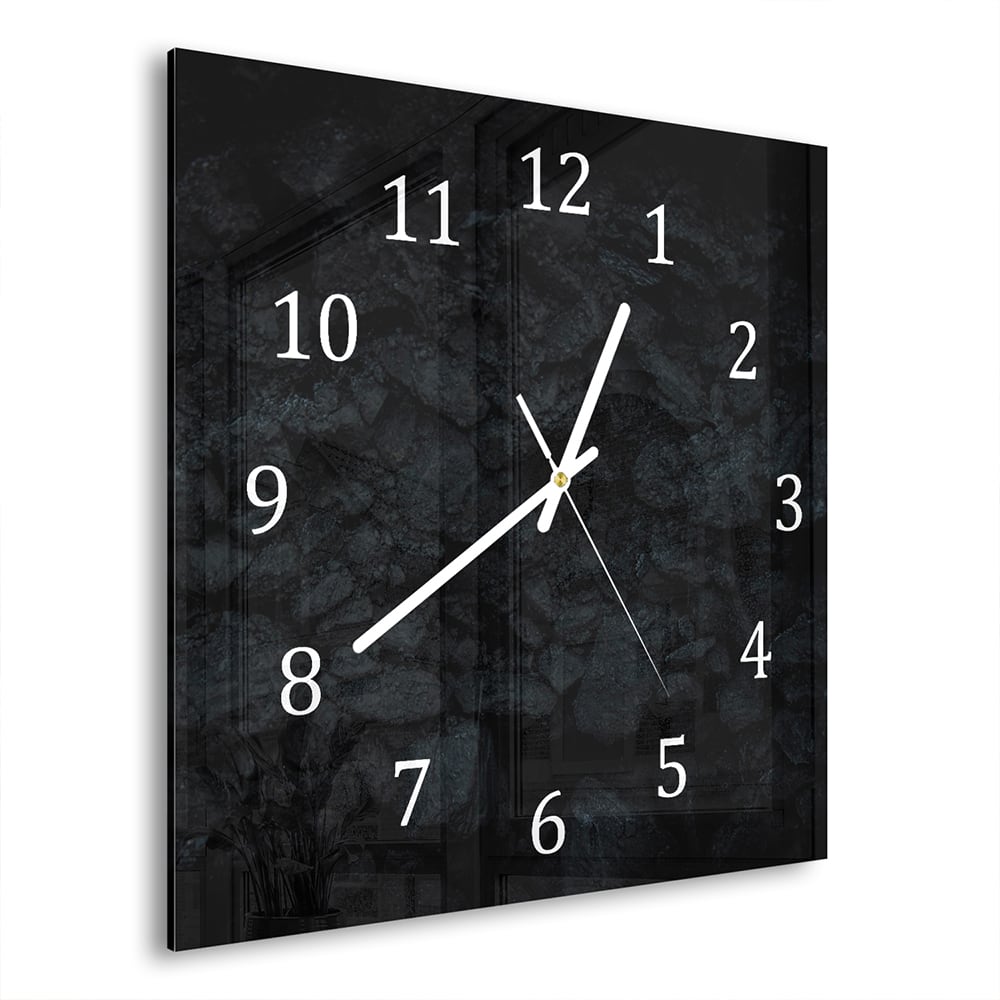 Wanduhr 30x30 - Schwarze Wand