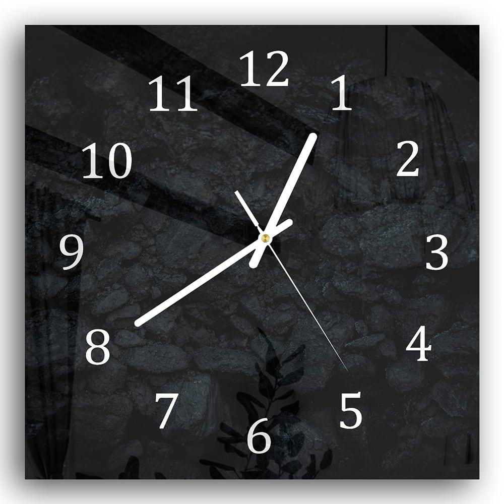 Wanduhr 30x30 - Schwarze Wand