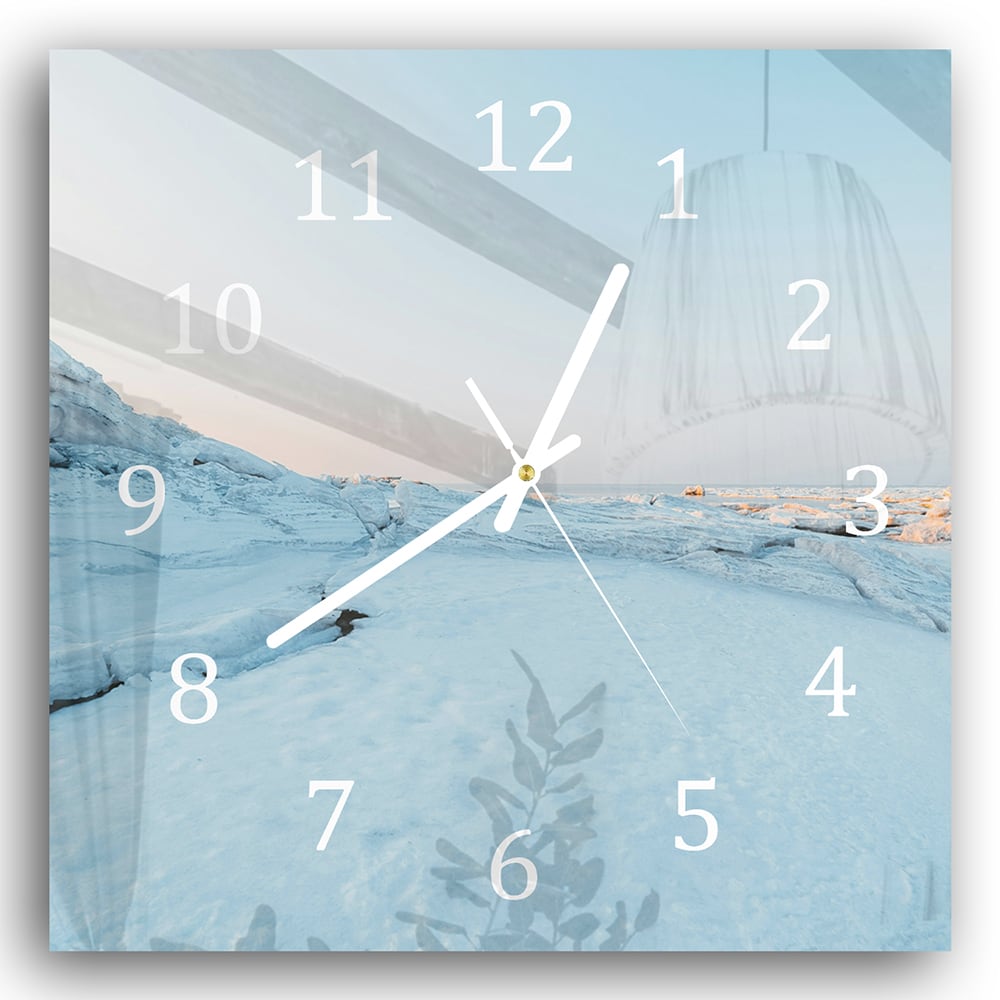 Wanduhr 30x30 - Winterliche Küste