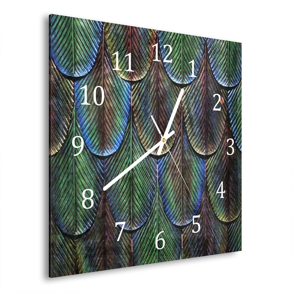 Wanduhr 30x30 - Blättertextur