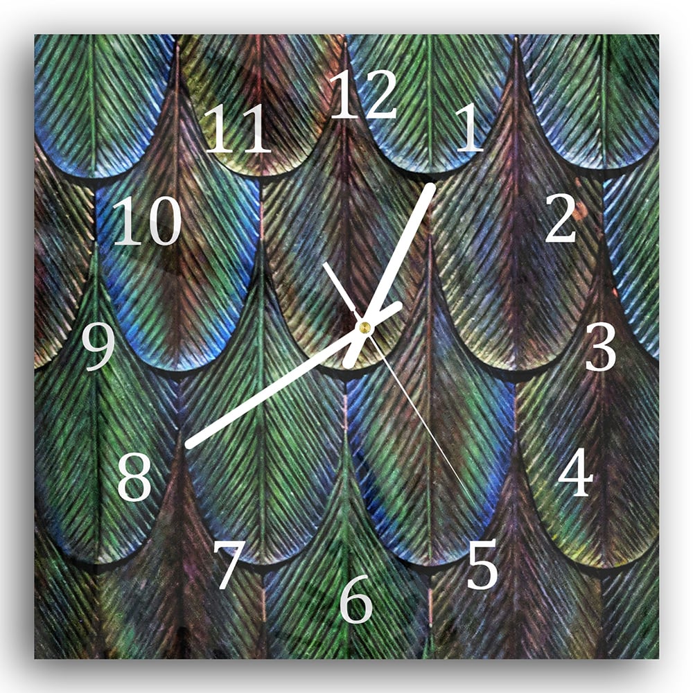 Wanduhr 30x30 - Blättertextur