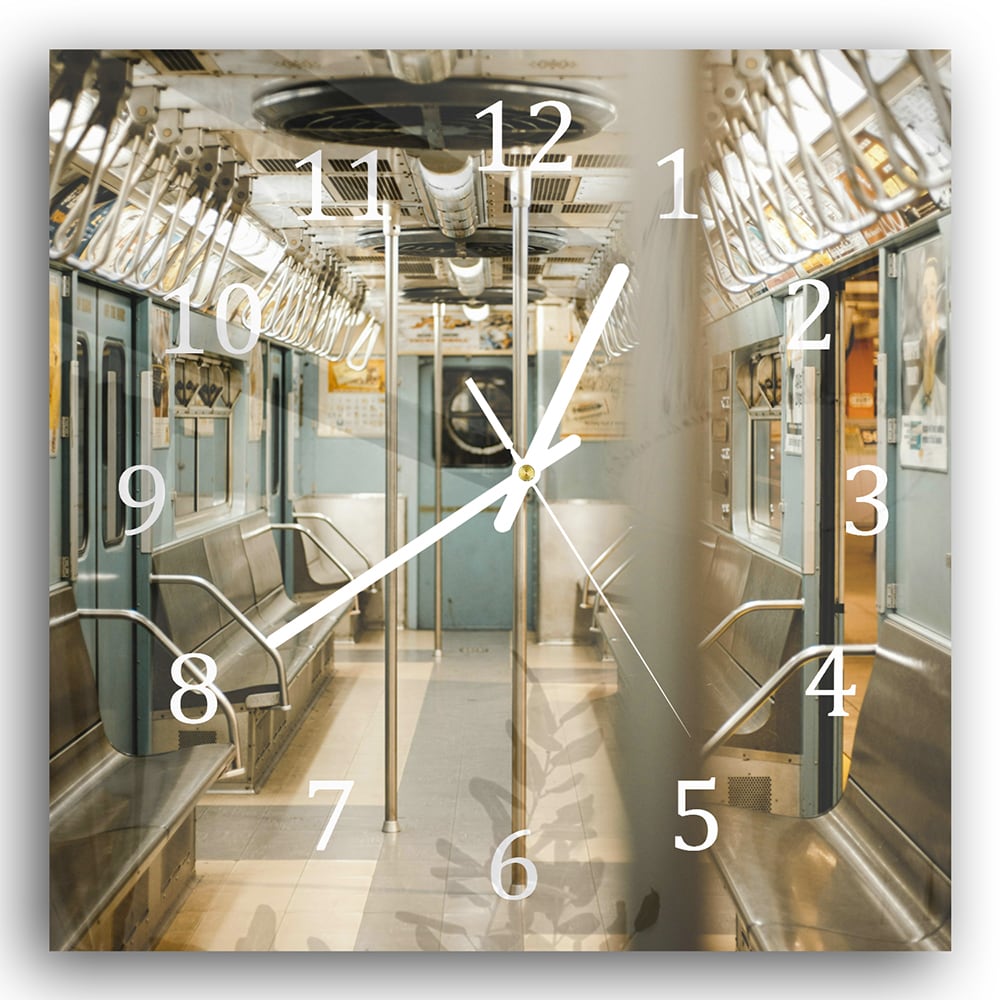 Wanduhr 30x30 - Straßenbahn