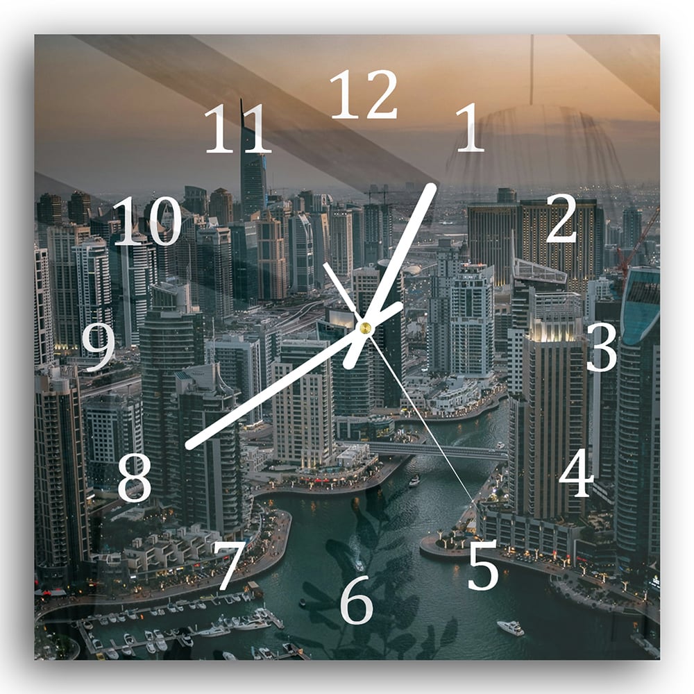 Wanduhr 30x30 - Dubai Marina