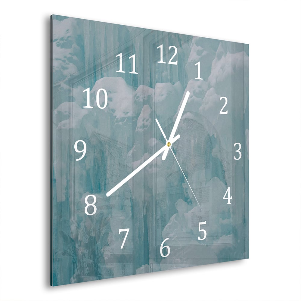 Wanduhr 30x30 - Natürliche Eisskulpturen
