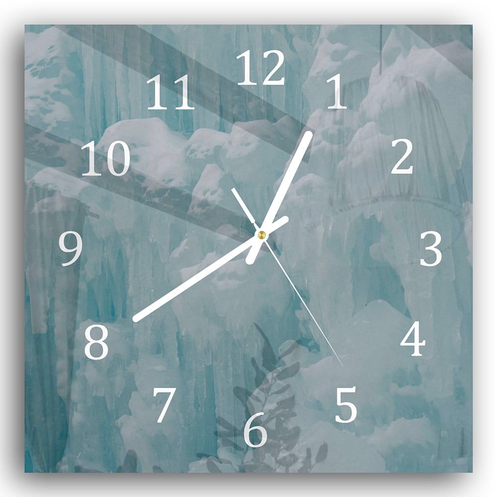 Wanduhr 30x30 - Natürliche Eisskulpturen