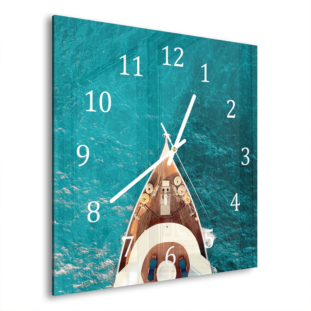 Wanduhr 30x30 - Vorderseite der Yacht