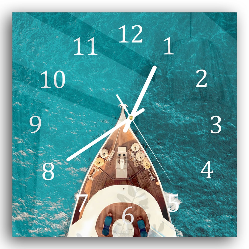 Wanduhr 30x30 - Vorderseite der Yacht