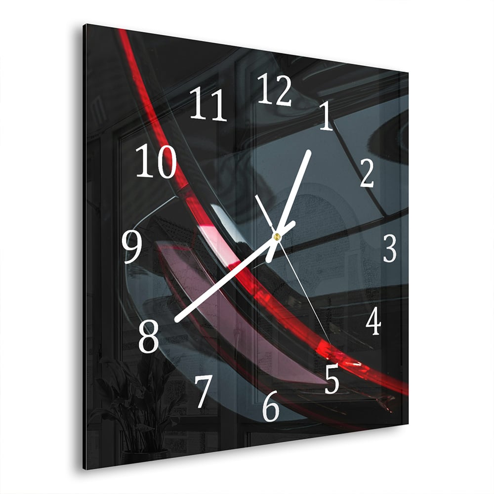 Wanduhr 30x30 - Porsche-Rücklicht