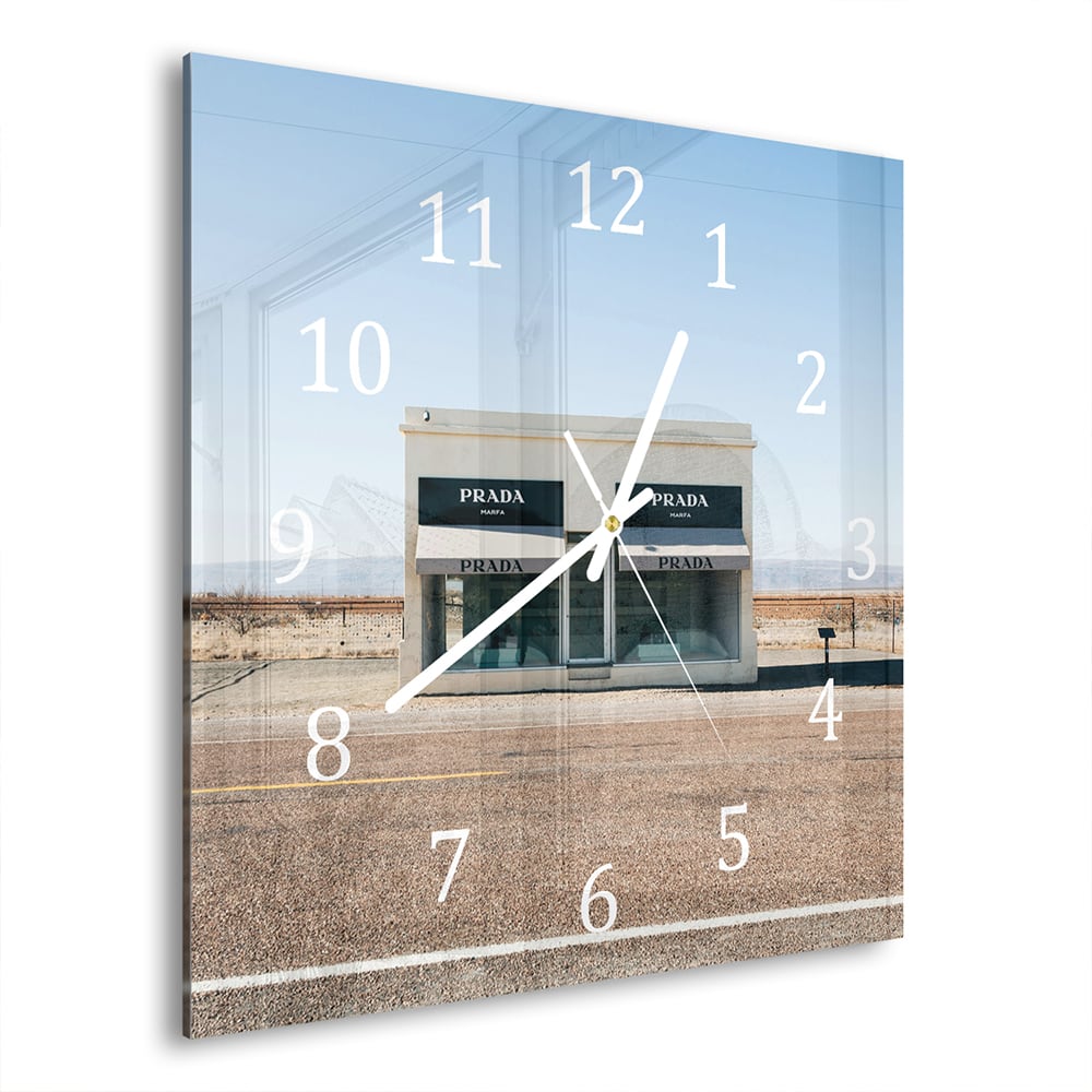 Wanduhr 30x30 - Prada Marfa
