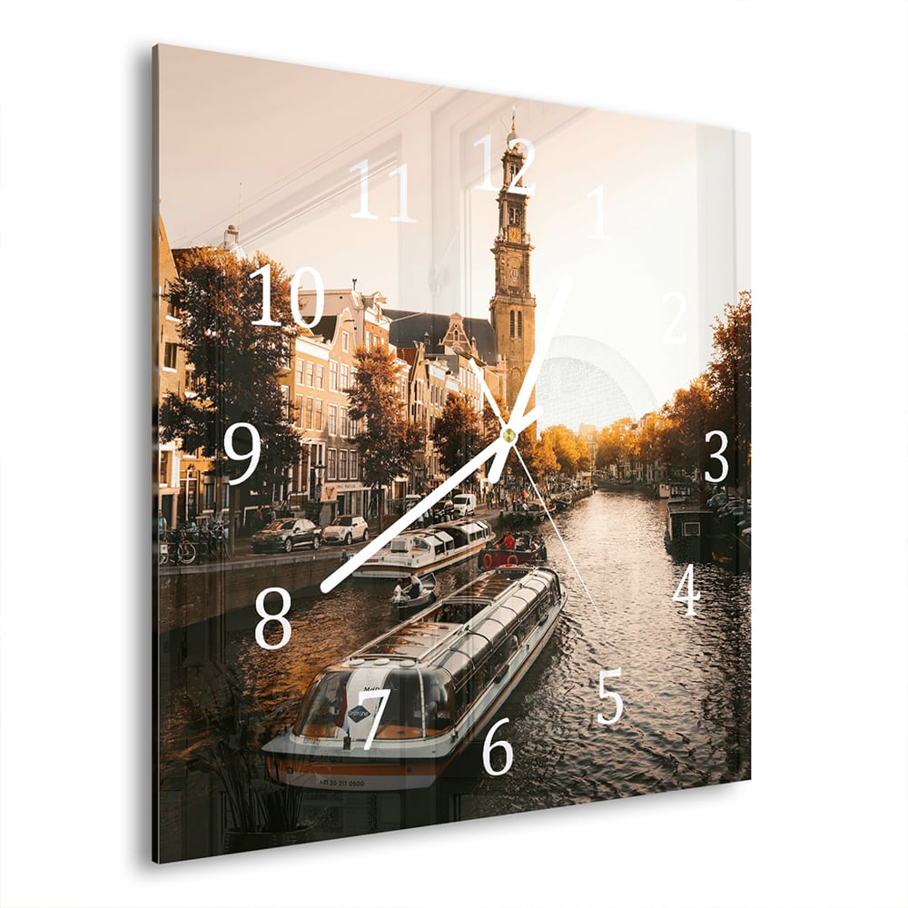 Wanduhr 30x30 - Amsterdamer Herbst