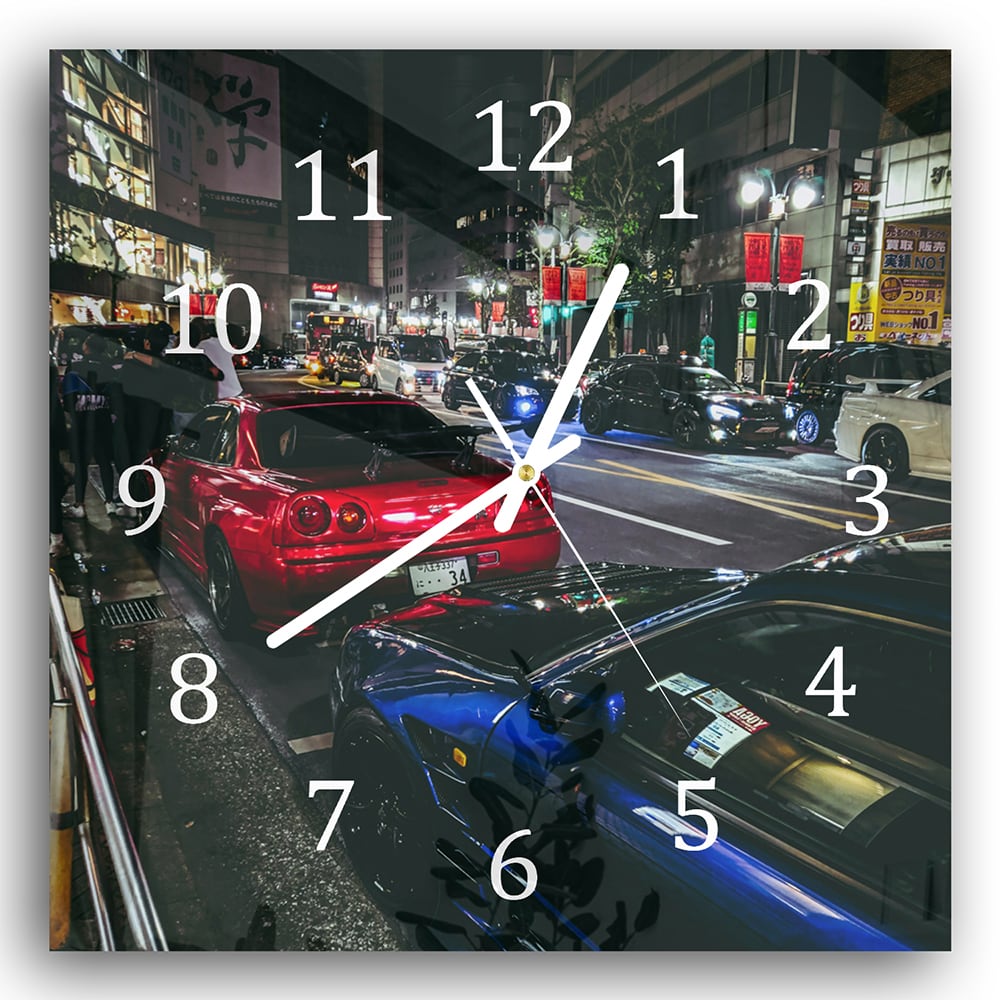 Wanduhr 30x30 - Japanische Autos