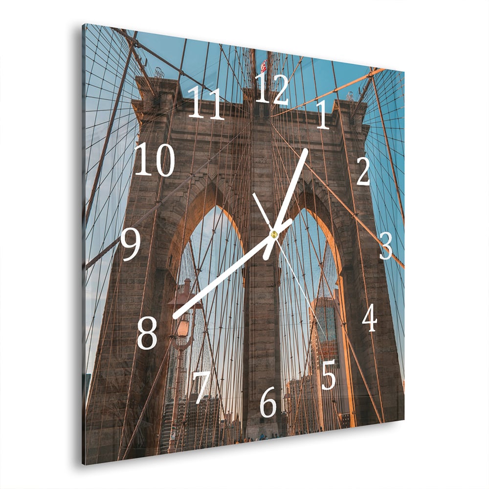 Wanduhr 30x30 - Brooklyn Bridge