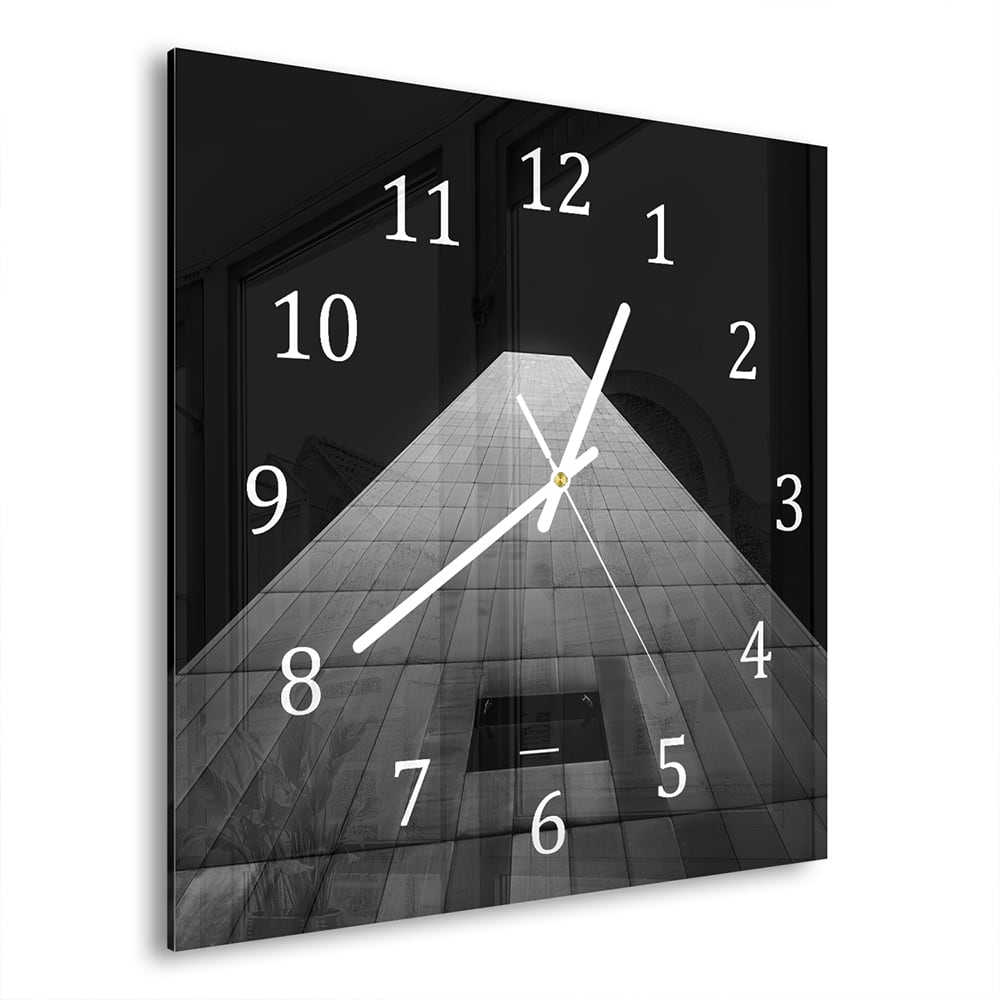 Wanduhr 30x30 - Schwarz-weiße Wohnung