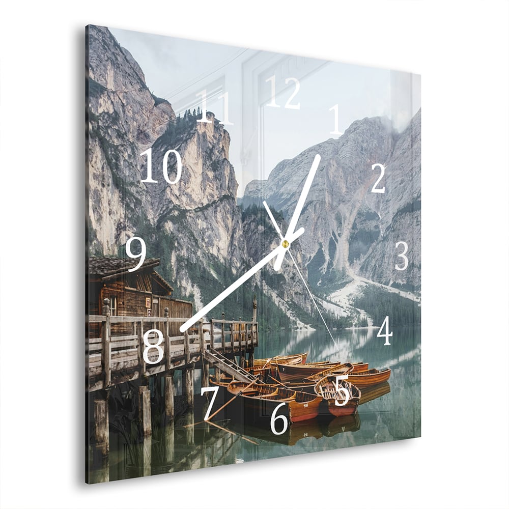 Wanduhr 30x30 - Pragser Wildsee