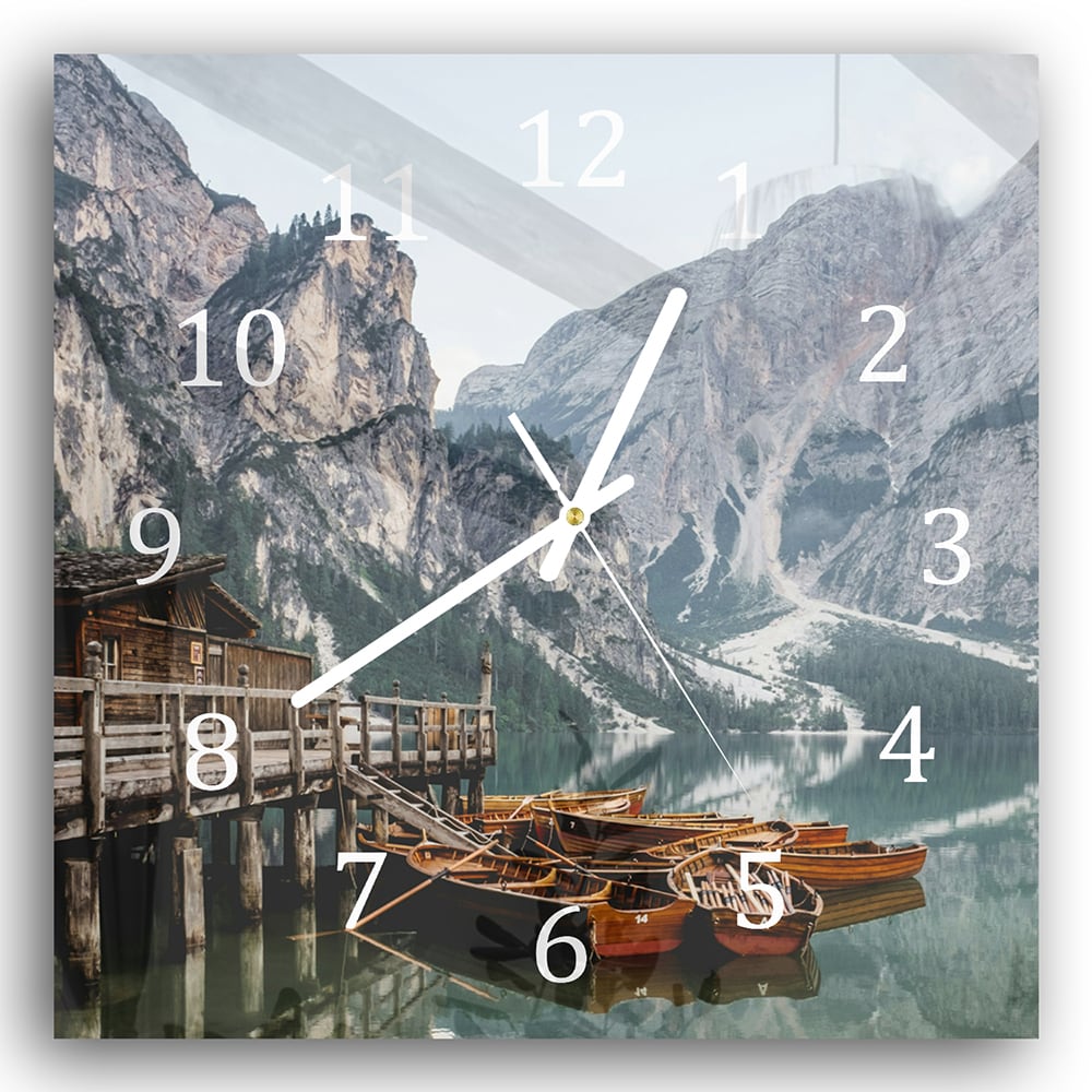 Wanduhr 30x30 - Pragser Wildsee
