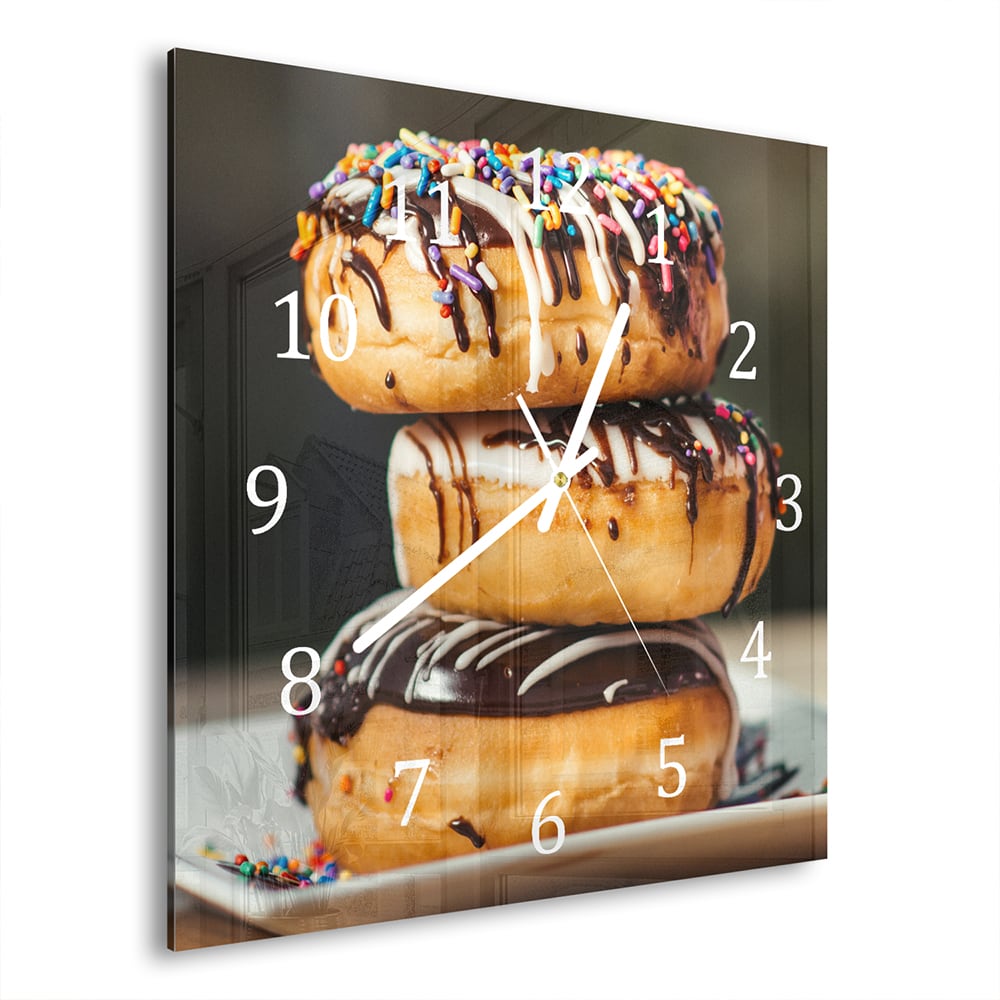 Wanduhr 30x30 - Donuts