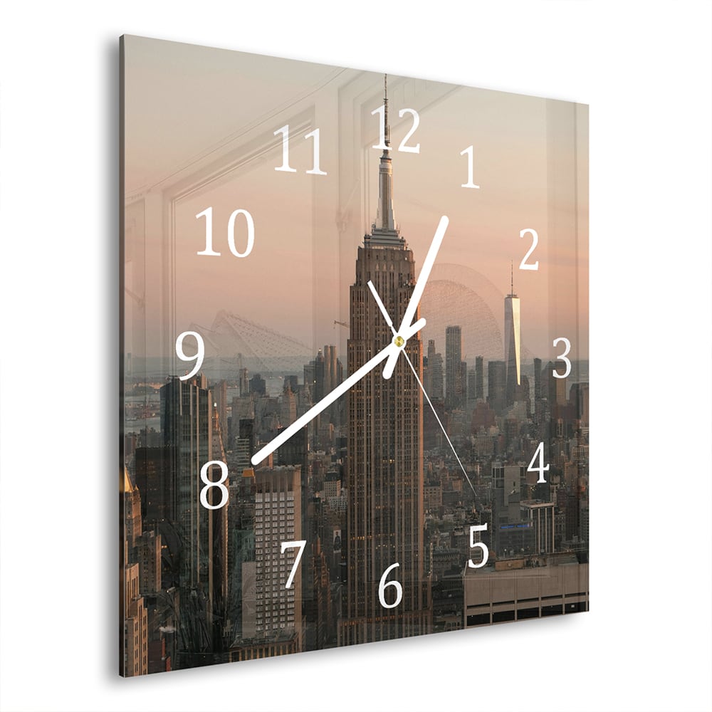 Wanduhr 30x30 - Manhattan Skyline