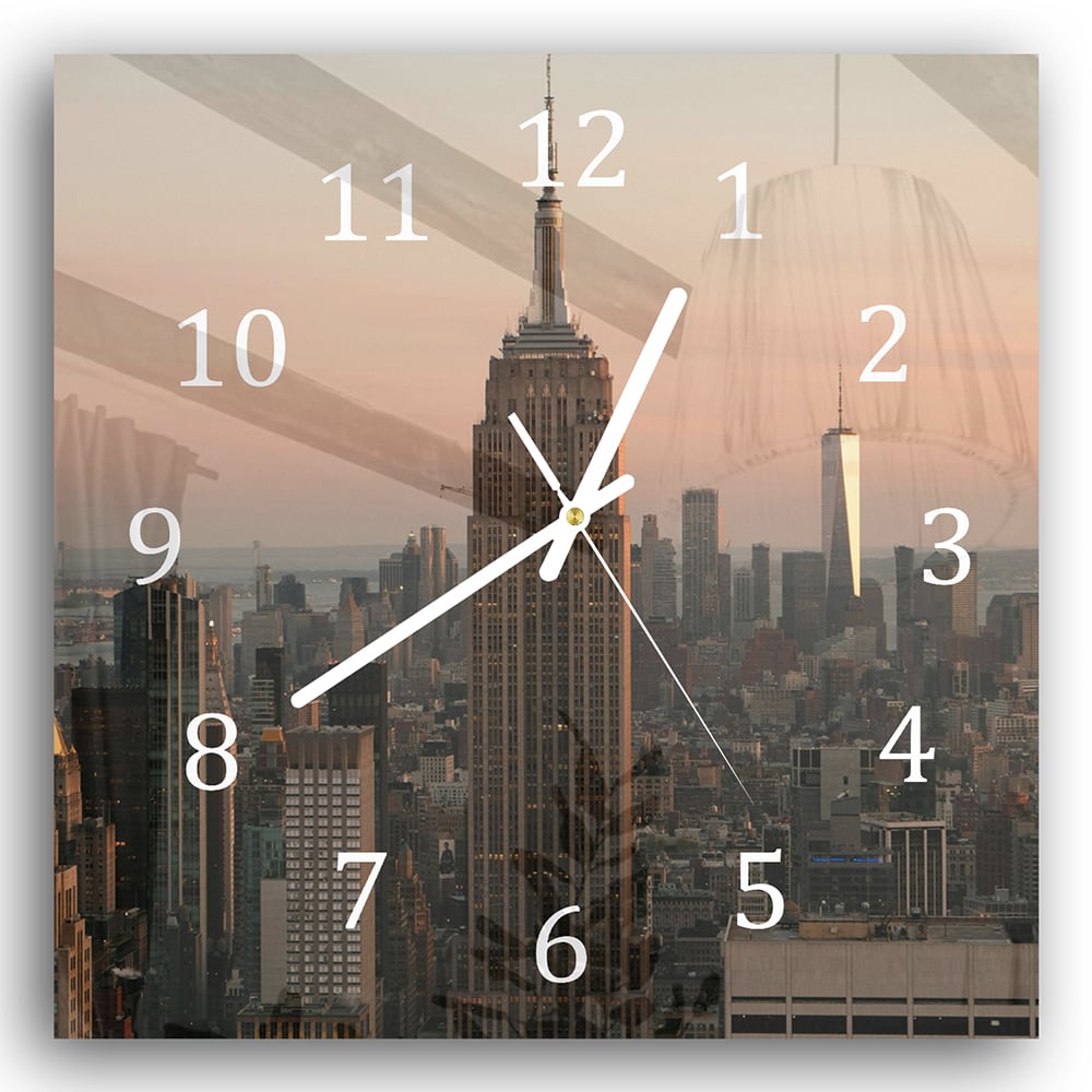 Wanduhr 30x30 - Manhattan Skyline