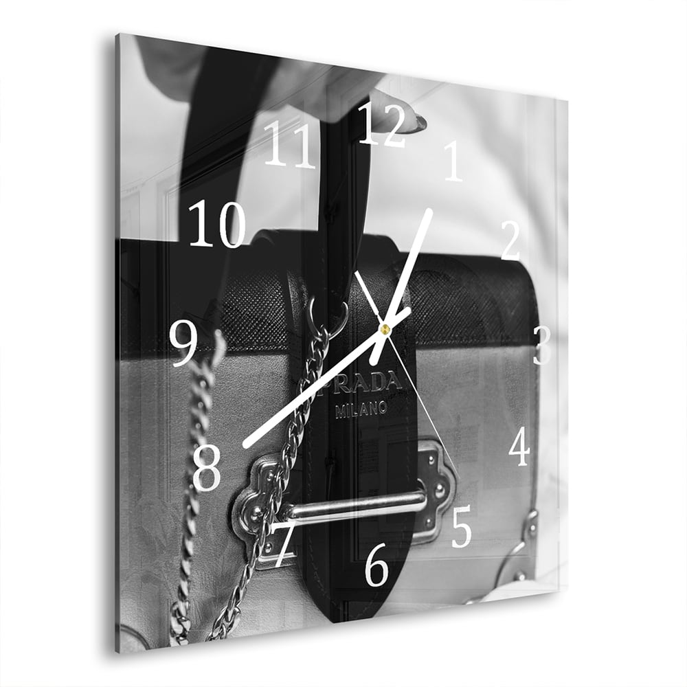 Wanduhr 30x30 - Prada Milano Tasche