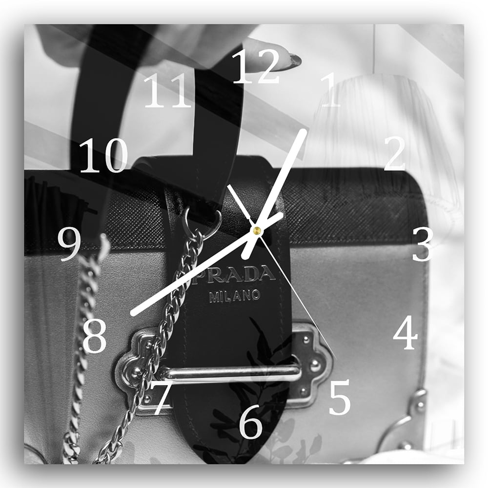 Wanduhr 30x30 - Prada Milano Tasche