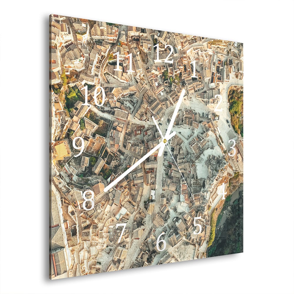 Wanduhr 30x30 - Straßenstruktur von oben