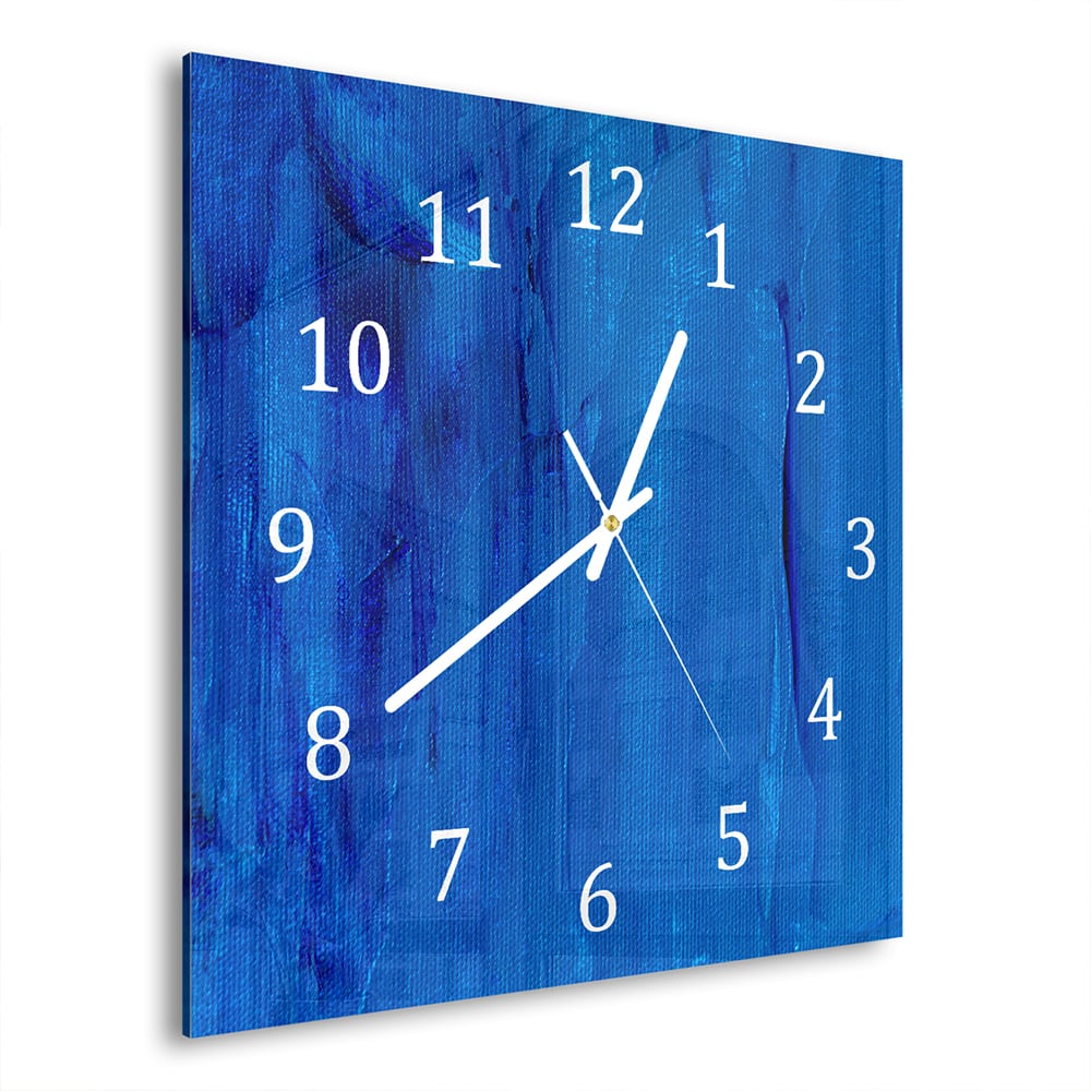 Wanduhr 30x30 - Blaue Abstraktion