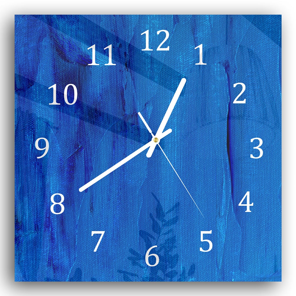 Wanduhr 30x30 - Blaue Abstraktion