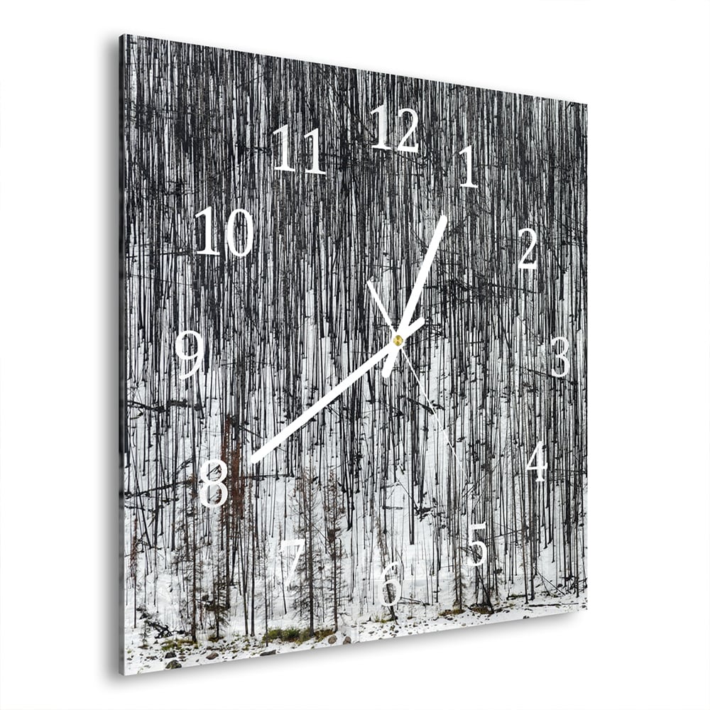 Wanduhr 30x30 - Winterwald